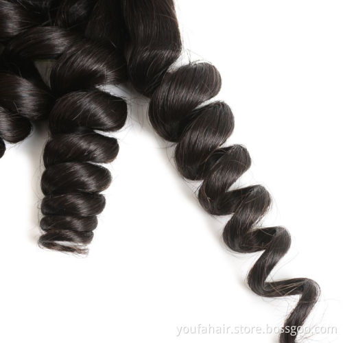 Unprocessed Mink Brazilian Human Hair Cuticle Aligned Full Thick Super Bouncy Funmi Double Drawn Fancy Curl Remy Hair Bundles